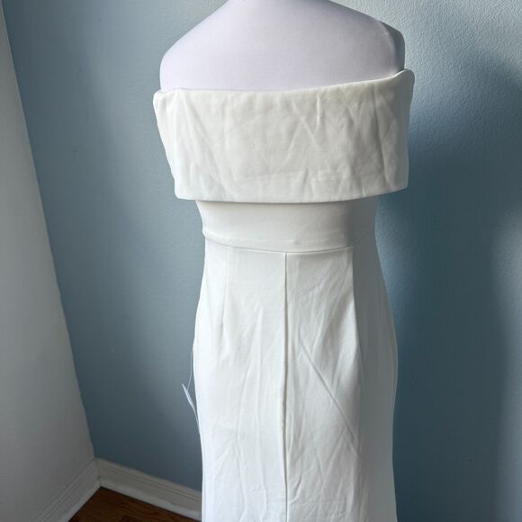 Lulus Exceptional Romance White Off-the-Shoulder Mermaid Maxi Dress Size Large - Picture 9 of 12